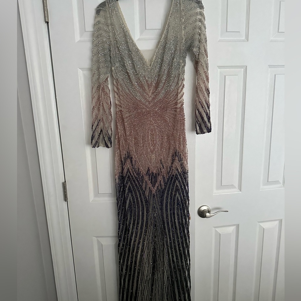 NYC Glamour Couture - Ombre Silver, Pink, Purple Evening Gown